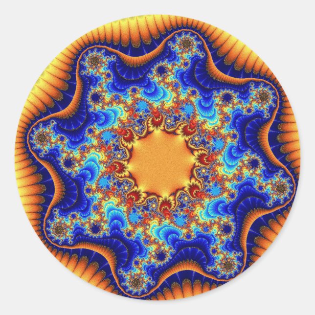 Adesivo Redondo Fractalscópio Celestial Personalizado Vinhetas Red (Frente)