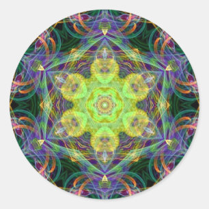 Adesivo Redondo Fractidelic 015 Sticker