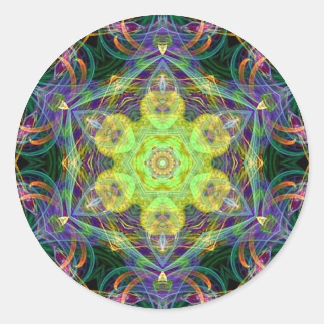 Adesivo Redondo Fractidelic 015 Sticker (Frente)