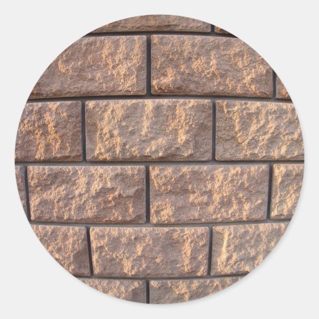 Adesivo Redondo Fragmento da parede dos grandes blocos de concreto (Frente)