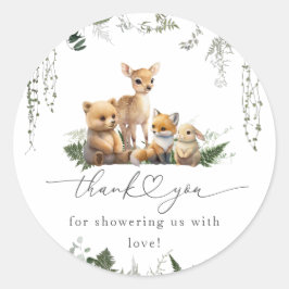 Adesivo Redondo Fralda de Chás de fraldas Neutros de Woodland Anim