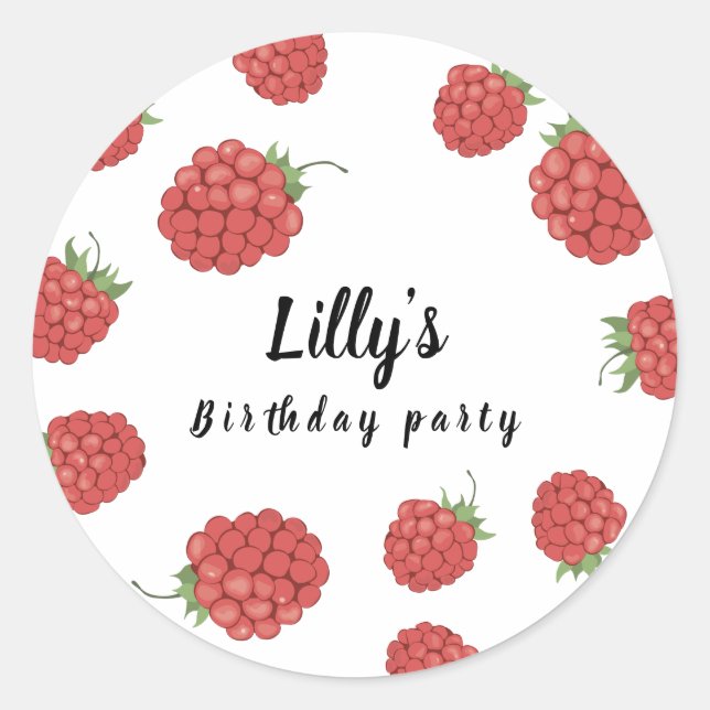 Adesivo Redondo Framboesa (Frente)