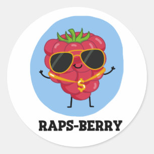 Adesivo Redondo Framboesa Engraçado de rap-berry
