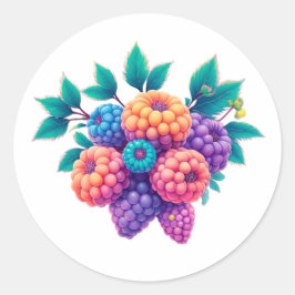 Adesivo Redondo Framboesas coloridas