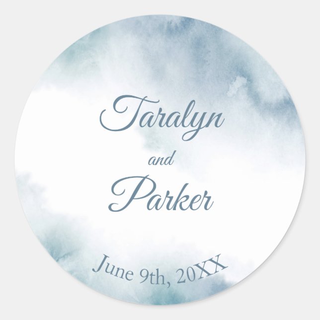 Adesivo Redondo Frame de Abstrato de Aquarela de Tabuleiro (Frente)