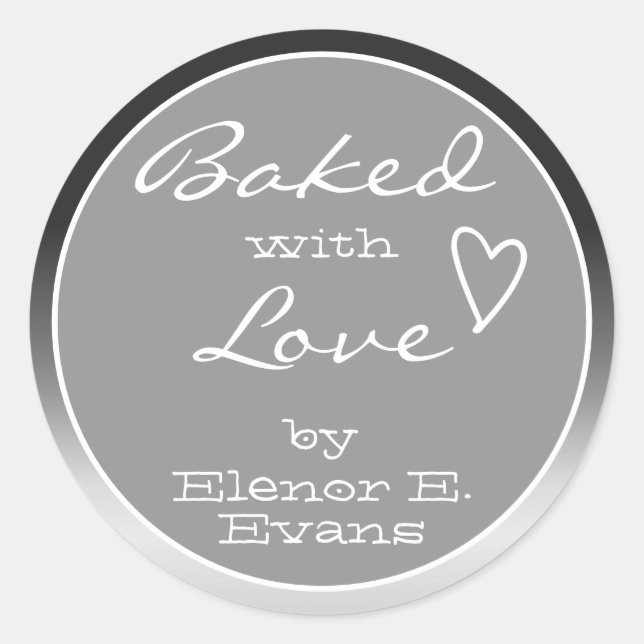 Adesivo Redondo Frame de Gradação de Mão de Aço de cinza Pelado co (Frente)