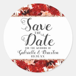 Adesivo Redondo Frame Floral de Bela Russa Rosa Dourado Salvar Dat