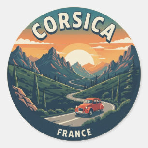 Adesivo Redondo França Córsega Viagens