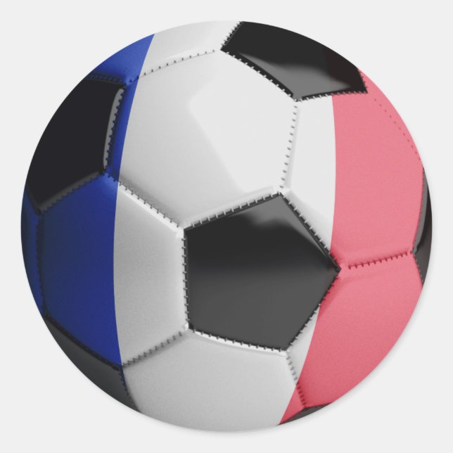 Adesivo Redondo França Flag Soccer Ball (Frente)