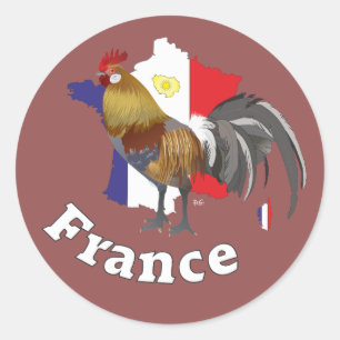 Adesivo Redondo França France cia de fra autocolante
