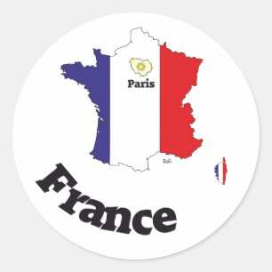 Adesivo Redondo França France cia de fra autocolante