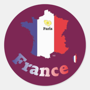 Adesivo Redondo França France cia de fra autocolante