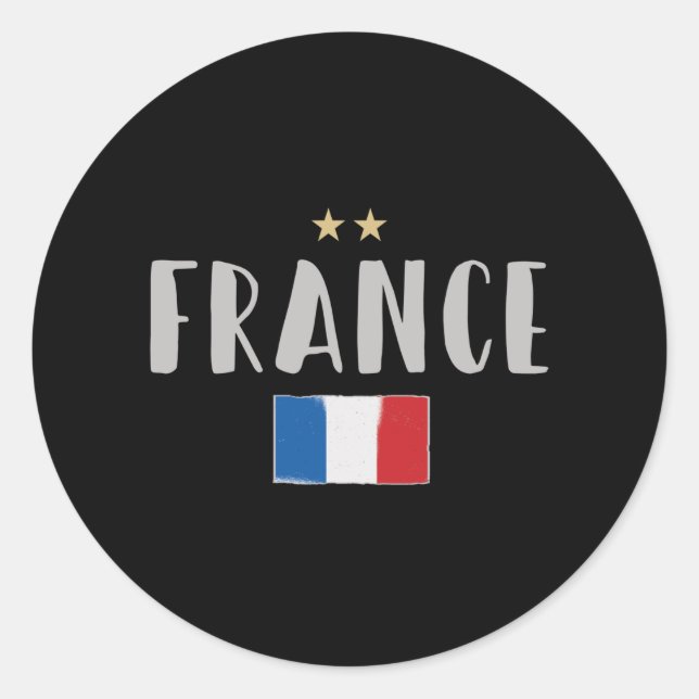 Adesivo Redondo França Futebol Fan Camisa Bandeira Francesa (Frente)