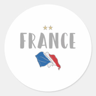Adesivo Redondo França Futebol Fan Camisa Bandeira Francesa