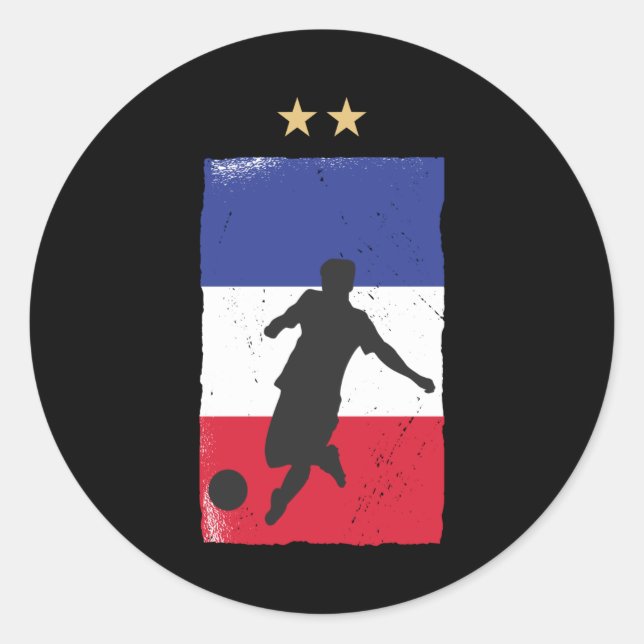 Adesivo Redondo França Futebol Jersey Fan French Flag (Frente)