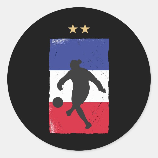 Adesivo Redondo França Futebol Jersey Fan French Flag (Frente)