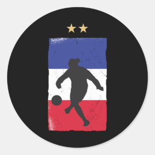 Adesivo Redondo França Futebol Jersey Fan French Flag