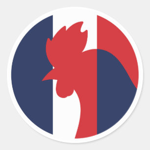 Adesivo Redondo France Gallic Rooster Bandeira Nacional Francesa