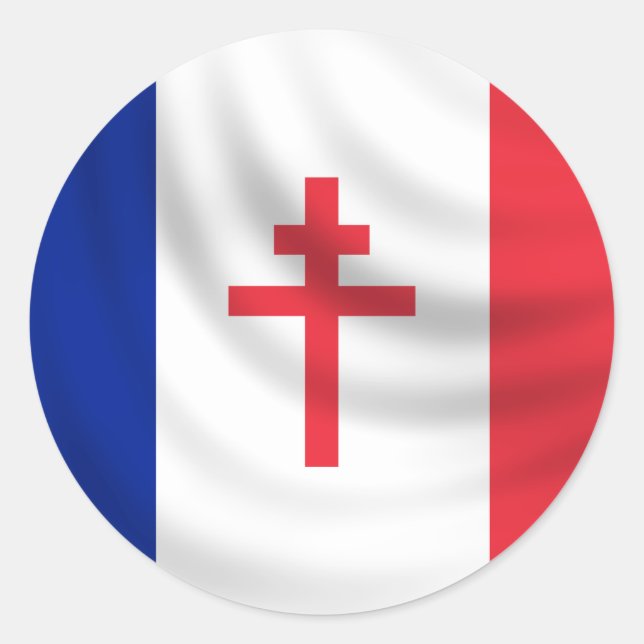 Adesivo Redondo France Libre Sticker (Frente)