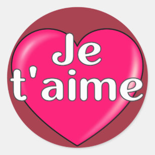 Adesivo Redondo Francês - Eu te amo