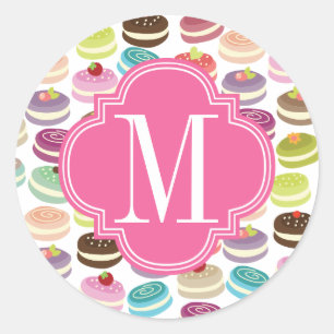 Adesivo Redondo Francês Macarons personalizado
