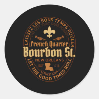 Adesivo Redondo Francês Quer Bourbon Ruas Nova Orleans