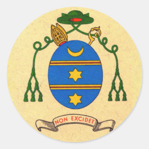 Adesivo Redondo Francis de Sales Casaco de Arms Patron Santo Stick