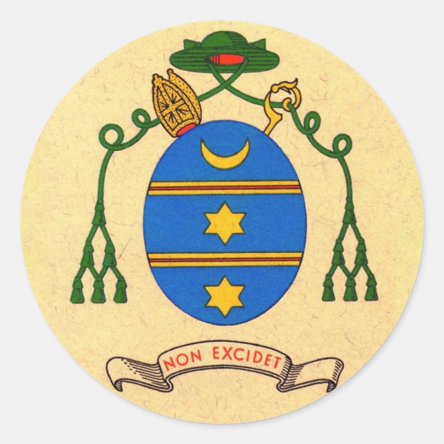 Adesivo Redondo Francis de Sales Casaco de Arms Patron Santo Stick (Frente)