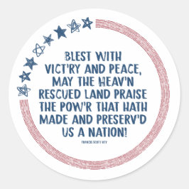 Adesivo Redondo Francis Scott Key - Louvando Deus pela Liberdade