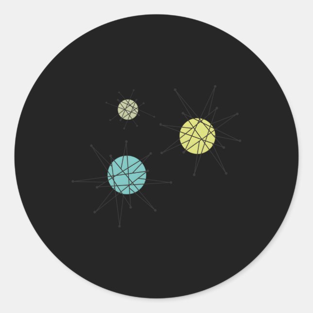 Adesivo Redondo Franciscan Starburst Dinnerware Era Atômica (Frente)