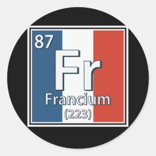 Adesivo Redondo Francium - França Bandeira da Ciência Francesa