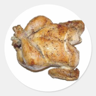Adesivo Redondo Frango Assado Inteiro