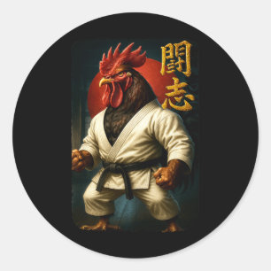 Adesivo Redondo Frango de Artes Marciais Galo de Karate Legal de G