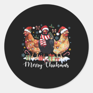 Adesivo Redondo Frango de Coqueta de Natal de Natal de feliz