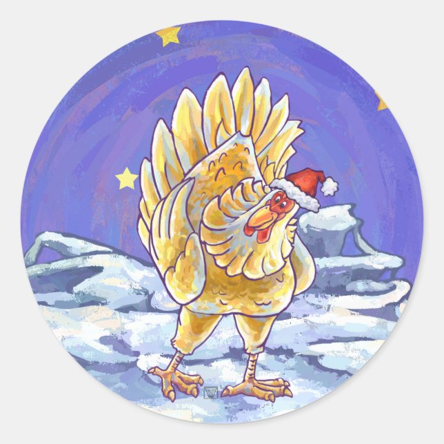 Adesivo Redondo Frango de Natal (Frente)
