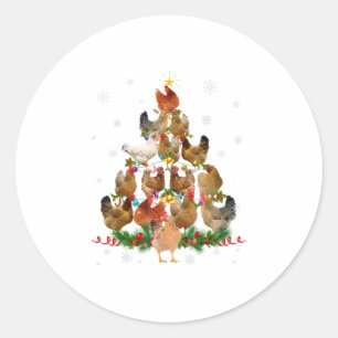 Adesivo Redondo Frango de Natal Engraçado