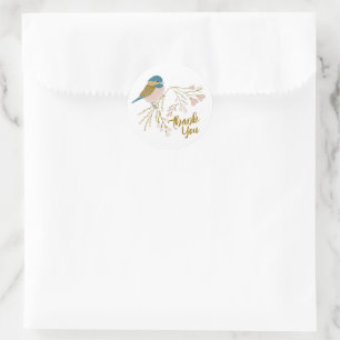 Adesivo Redondo Frango Dourado Rosa Bonito Obrigado