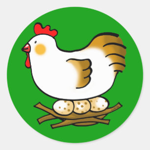 Adesivo Redondo frango e ovos