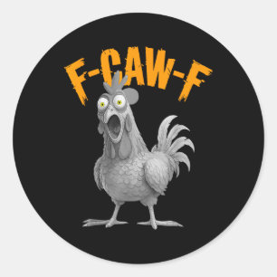 Adesivo Redondo Frango F C A W F engraçado galinha