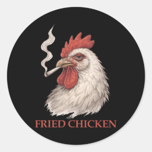 Adesivo Redondo Frango Frito Stoner Engraçado Maconha