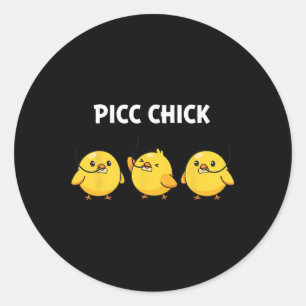Adesivo Redondo Frango, Picc Frango Orgulhosa Enfermeira de Acesso