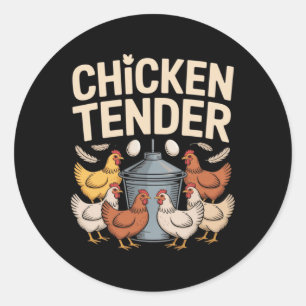 Adesivo Redondo Frango Ternura Frango Engraçado Pun Humor do Agric