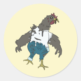 Adesivo Redondo Frango Zumbi