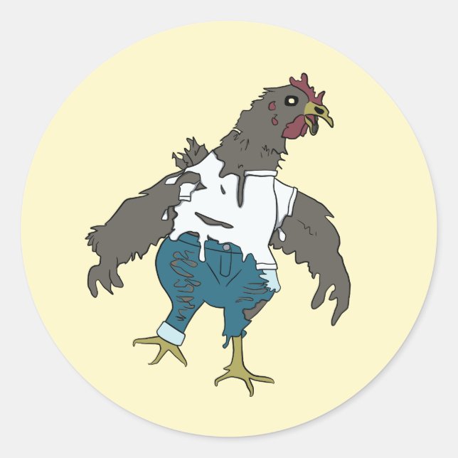 Adesivo Redondo Frango Zumbi (Frente)