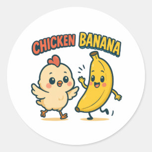ADESIVO REDONDO FRANGUINHO BANANA! 