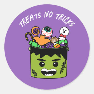 Adesivo Redondo Frankenstein Kids Candy Halloween Party