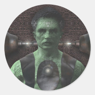 Adesivo Redondo Frankenstein - Stickers Halloween