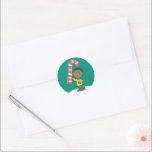 Adesivo Redondo Franklin Peppermint Candy<br><div class="desc">As designs de Natal de Charles Schulz,  que incluem os amendoins,  capturam a essência da inocência infantil e o espírito que anima a época de férias.</div>
