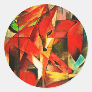Adesivo Redondo Franz Marc a pintura da arte moderna do Fox