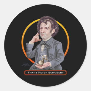 Adesivo Redondo Franz Peter Schubert, compositor austríaco